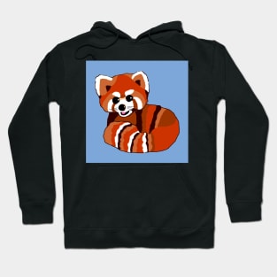 Red panda print on blue Hoodie